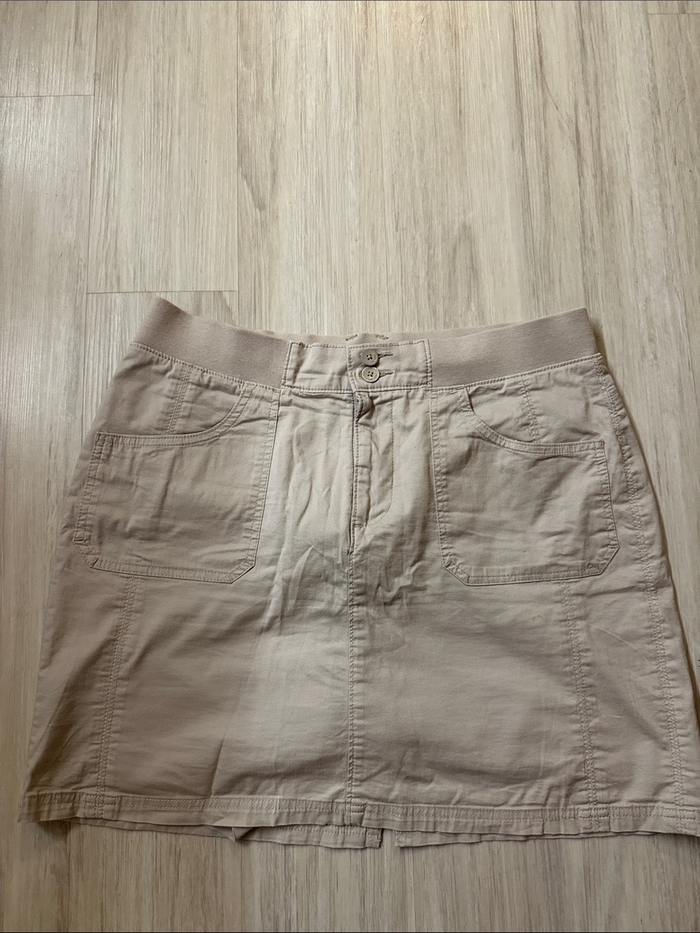 Neutral Beige Casual A-Line Skort